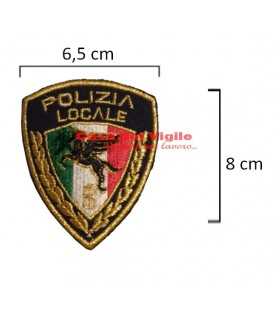 Patch a Scudo bandiera Italia PEGASO ricamata con Velcro Polizia Locale per tuta OP