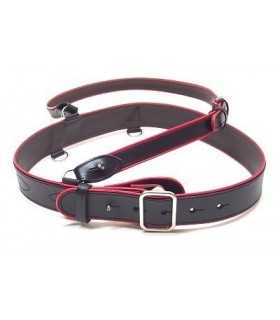 Carabinieri leather belt 1CC00 with shoulder strap