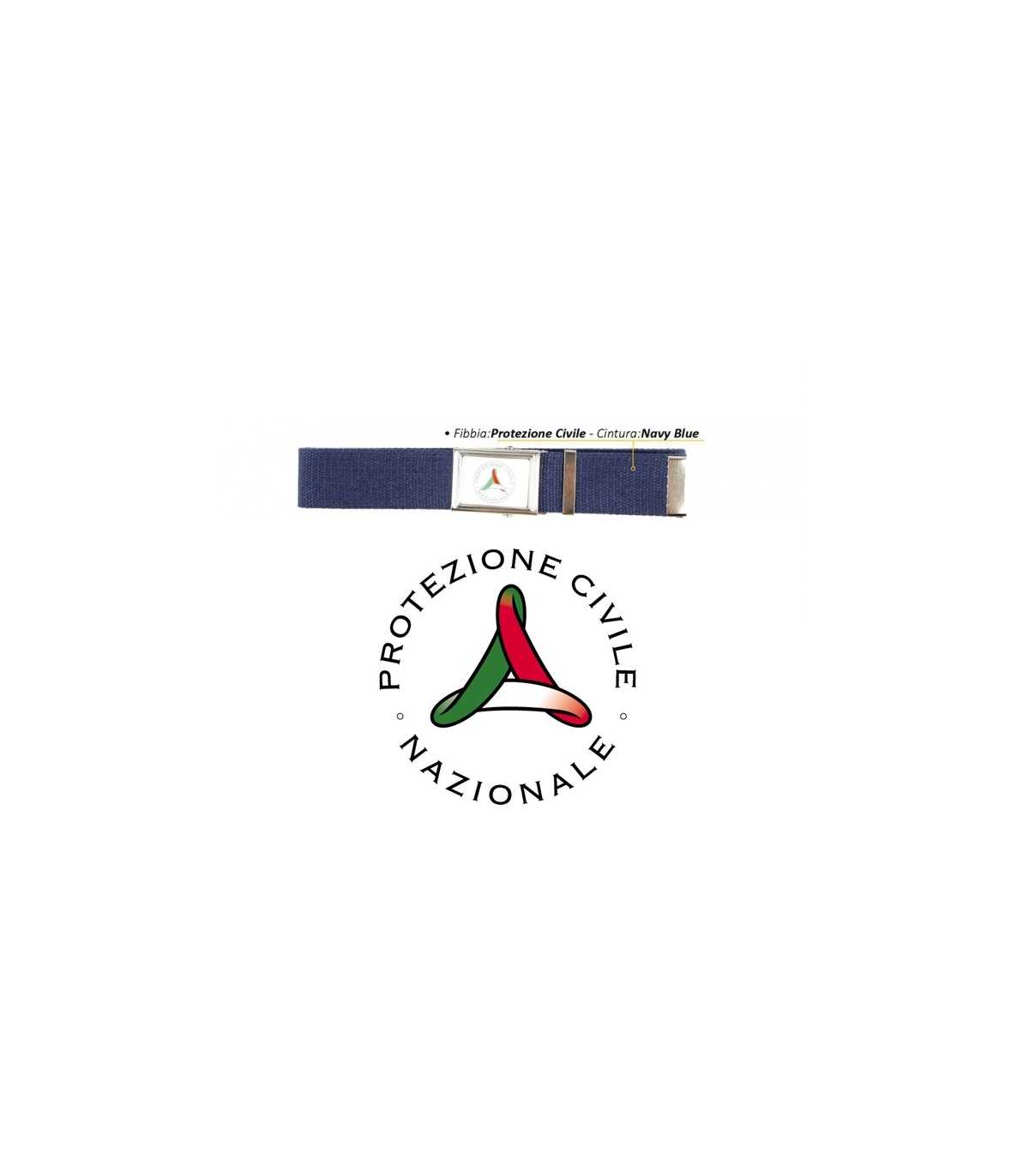Cintura in tela di cotone con placca Colore Blu 1104 - CINTURA CANAPA Croce  Rossa Italiana